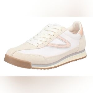 New Tretorn Hailey Jogger Sneakers Pink/Cream Memory Foam Suede Leather Size 6.5